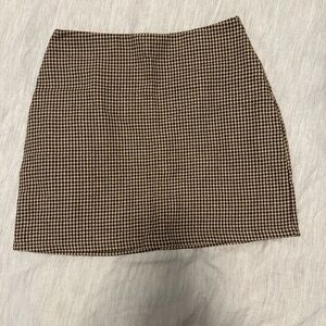 SHEIN Black and Brown Houndstooth Mini Skirt